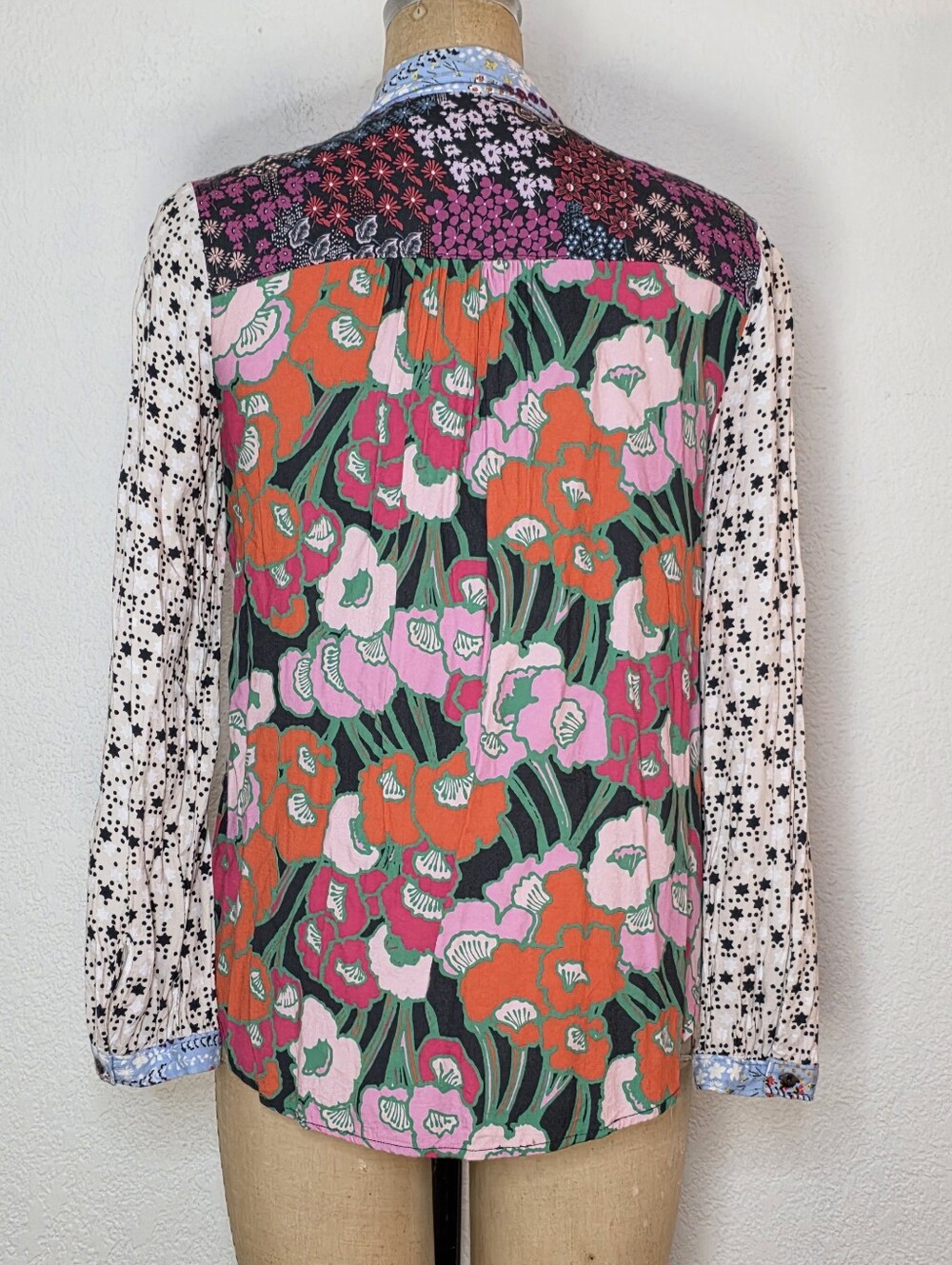 ANTHROPOLOGIE × MAEVE Colorful Paz Eclectic Patchwork Printed Button Down Blouse - Picture 4 of 6